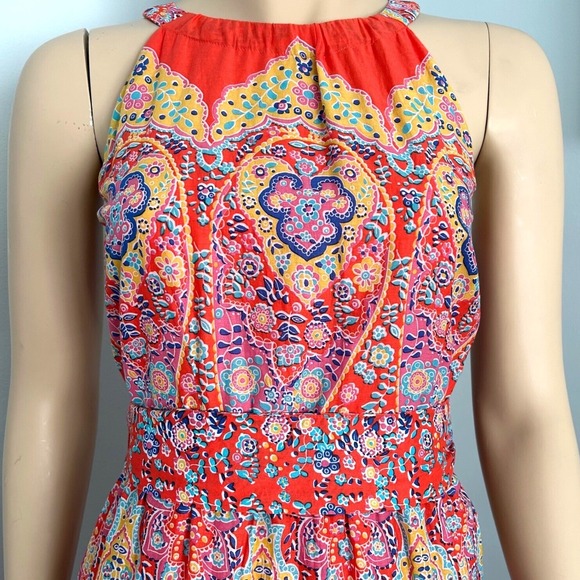 Talbots Dresses & Skirts - Talbots Tiered Halter Maxi Dress Medallion Casual Boho Summer Dress Size 2